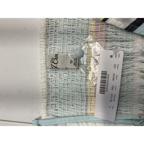 NEW J CREW Tiered MIDI Sun‎ Dress Sleeveless Striped Colorful Size 12 - Picture 11 of 13